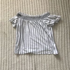Striped Off the Shoulder Top